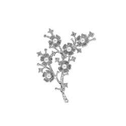 Blumen-Brosche Silber